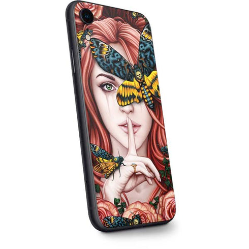 Gothic Woman and Death Moth Butterflies by Sarah Richter iPhone XR Skin