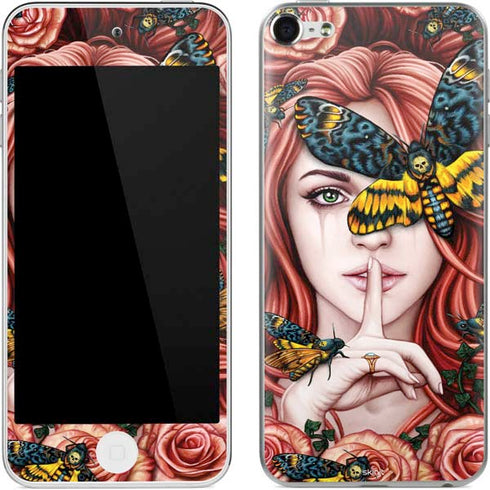 Gothic Woman and Death Moth Butterflies by Sarah Richter Apple iPod Skin