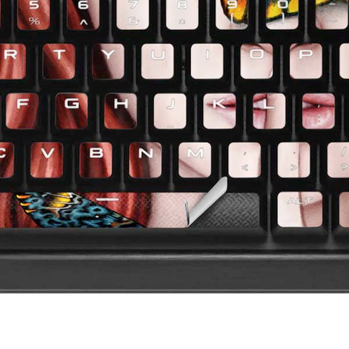 Gothic Woman and Death Moth Butterflies by Sarah Richter K95 RGB PLATINUM Mechanical Gaming Keyboard Skin