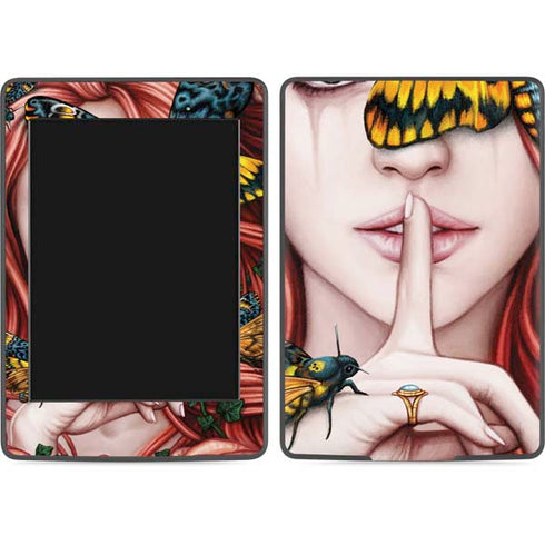 Gothic Woman and Death Moth Butterflies by Sarah Richter Amazon Kindle Skin