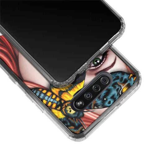 Gothic Woman and Death Moth Butterflies by Sarah Richter LG K51/Q51 Clear Case