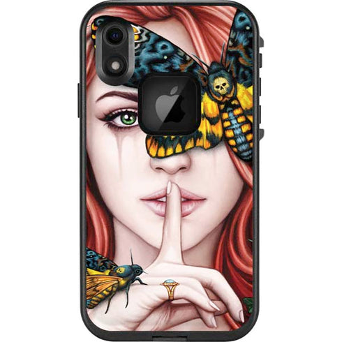 Gothic Woman and Death Moth Butterflies by Sarah Richter LifeProof Fre iPhone Skin