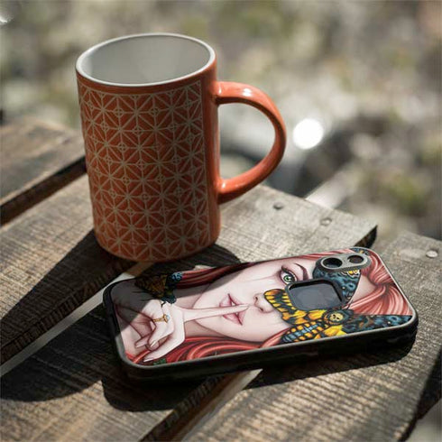 Gothic Woman and Death Moth Butterflies by Sarah Richter LifeProof Fre iPhone Skin