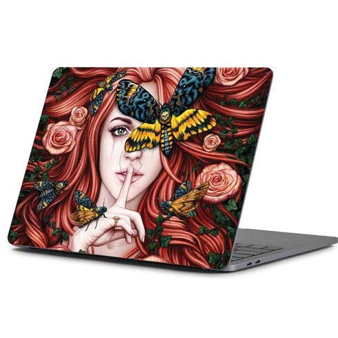 Gothic Woman and Death Moth Butterflies by Sarah Richter Apple MacBook Pro 13-inch Skin