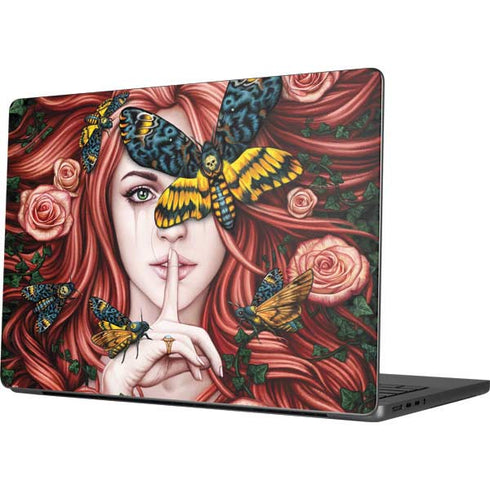 Gothic Woman and Death Moth Butterflies by Sarah Richter MacBook Pro 14in (2021-24) Skin