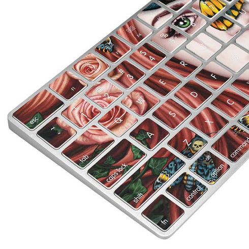 Gothic Woman and Death Moth Butterflies by Sarah Richter Magic Keyboard Skin