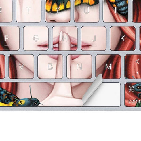 Gothic Woman and Death Moth Butterflies by Sarah Richter Magic Keyboard Skin