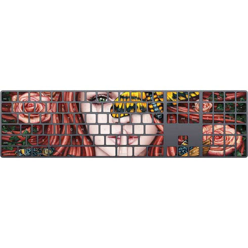 Gothic Woman and Death Moth Butterflies by Sarah Richter Magic Keyboard with Numeric Keypad Skin