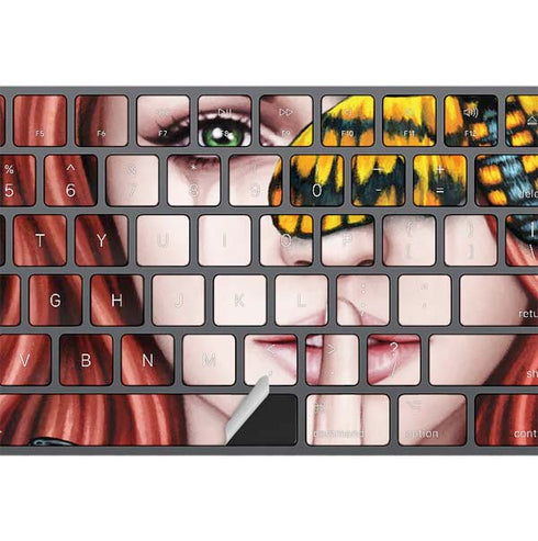 Gothic Woman and Death Moth Butterflies by Sarah Richter Magic Keyboard with Numeric Keypad Skin