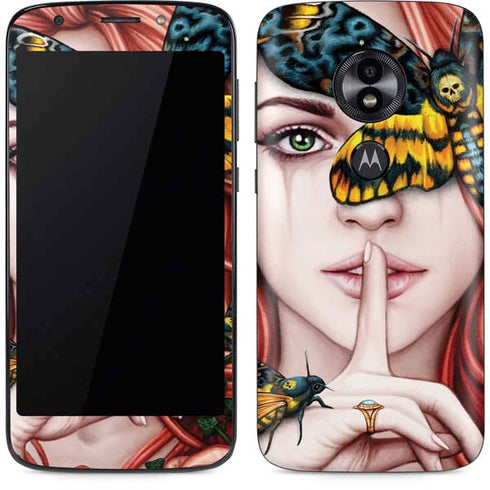 Gothic Woman and Death Moth Butterflies by Sarah Richter Moto E5 Play Skin