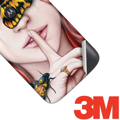 Gothic Woman and Death Moth Butterflies by Sarah Richter Moto E5 Play Skin