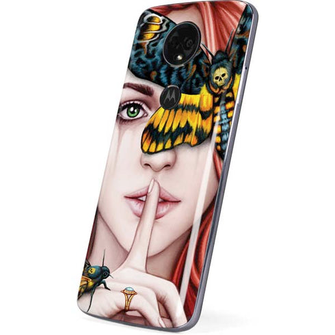 Gothic Woman and Death Moth Butterflies by Sarah Richter Moto E5 Plus Skin