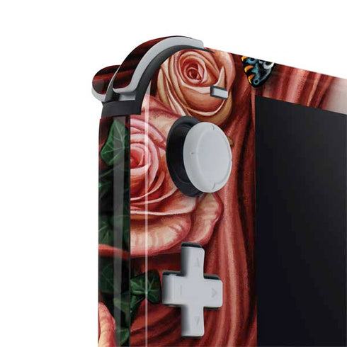 Gothic Woman and Death Moth Butterflies by Sarah Richter Nintendo Switch Lite Skin