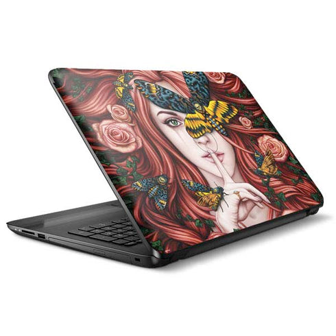 Gothic Woman and Death Moth Butterflies by Sarah Richter HP Notebook Skin