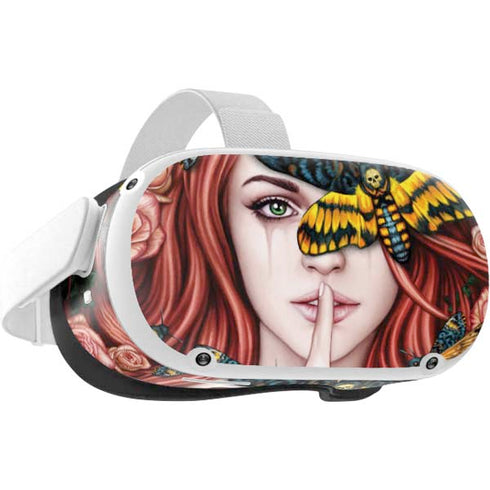 Gothic Woman and Death Moth Butterflies by Sarah Richter Oculus Quest 2 Skin