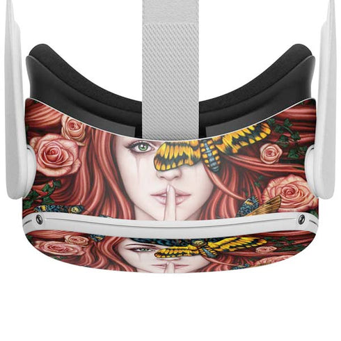 Gothic Woman and Death Moth Butterflies by Sarah Richter Oculus Quest 2 Skin