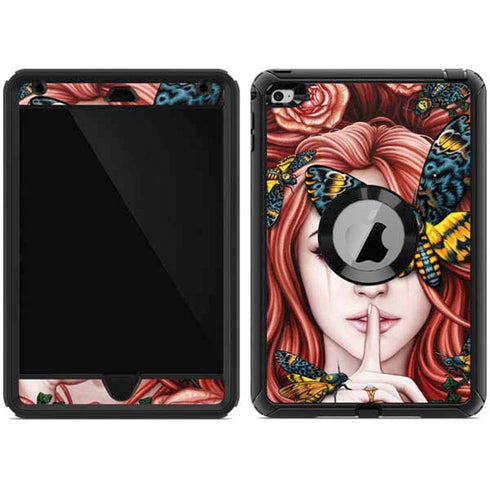 Gothic Woman and Death Moth Butterflies by Sarah Richter Otterbox Defender iPad Skin