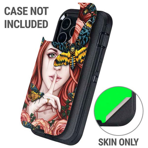 Gothic Woman and Death Moth Butterflies by Sarah Richter Otterbox Defender iPhone Skin