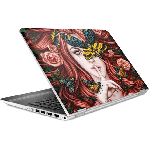 Gothic Woman and Death Moth Butterflies by Sarah Richter HP Pavilion Skin