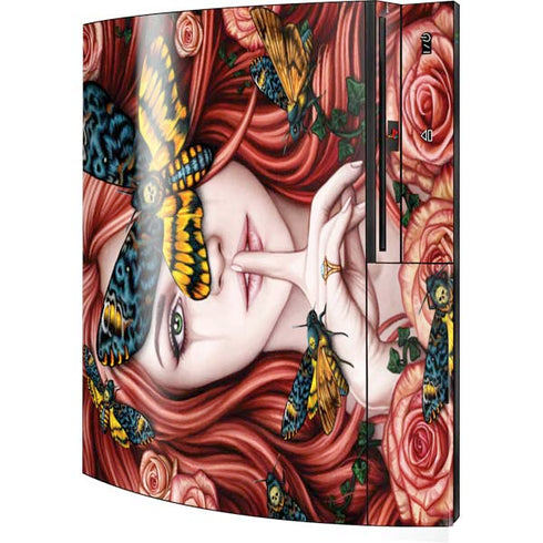 Gothic Woman and Death Moth Butterflies by Sarah Richter Playstation 3 & PS3 Skin