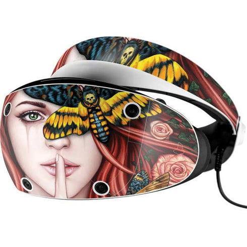 Gothic Woman and Death Moth Butterflies by Sarah Richter PlayStation VR2 Skin
