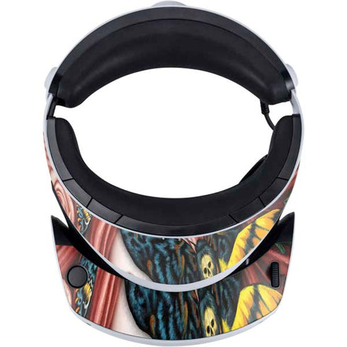 Gothic Woman and Death Moth Butterflies by Sarah Richter PlayStation VR2 Skin