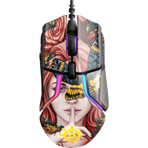 Gothic Woman and Death Moth Butterflies by Sarah Richter SteelSeries Rival 600 Gaming Mouse Skin