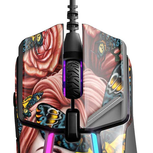 Gothic Woman and Death Moth Butterflies by Sarah Richter SteelSeries Rival 600 Gaming Mouse Skin