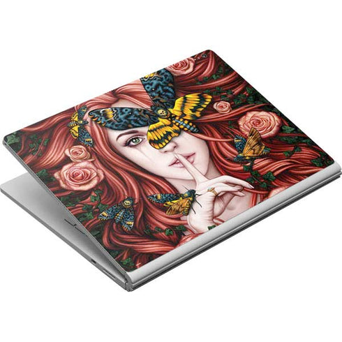 Gothic Woman and Death Moth Butterflies by Sarah Richter Surface Book Skin