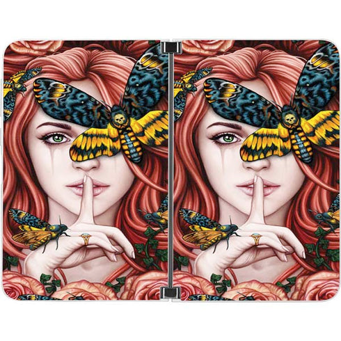 Gothic Woman and Death Moth Butterflies by Sarah Richter Surface Duo Skin