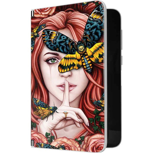 Gothic Woman and Death Moth Butterflies by Sarah Richter Surface Duo Skin