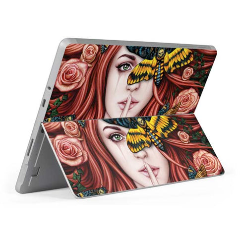 Gothic Woman and Death Moth Butterflies by Sarah Richter Surface Go Skin