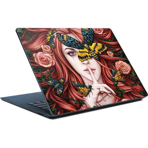 Gothic Woman and Death Moth Butterflies by Sarah Richter Surface Laptop Skin