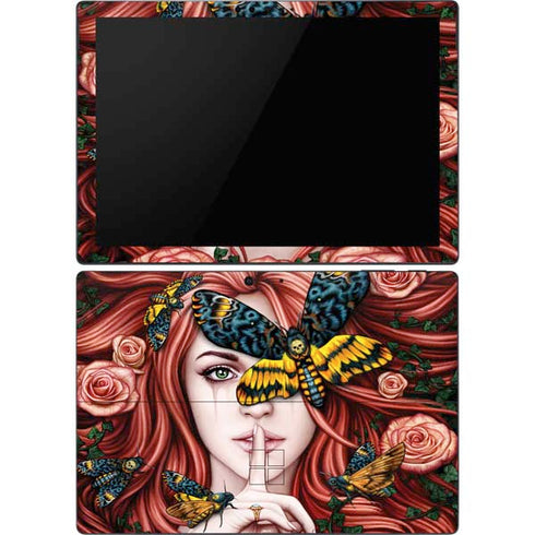 Gothic Woman and Death Moth Butterflies by Sarah Richter Surface Pro 6 Skin