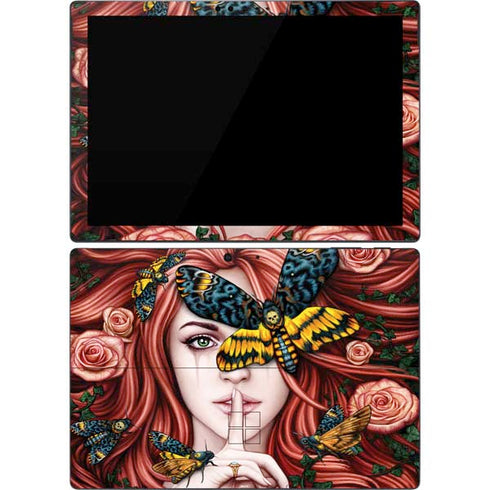 Gothic Woman and Death Moth Butterflies by Sarah Richter Surface Pro 7 Skin