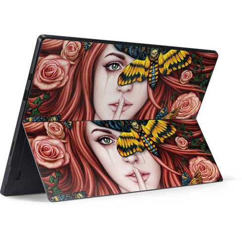 Gothic Woman and Death Moth Butterflies by Sarah Richter Surface Pro 7 Skin