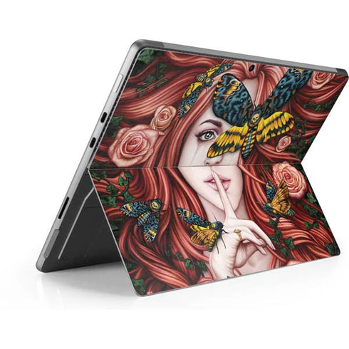 Gothic Woman and Death Moth Butterflies by Sarah Richter Surface Pro 9 Skin