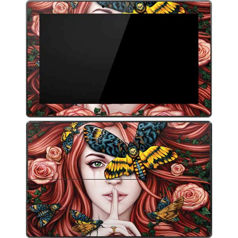 Gothic Woman and Death Moth Butterflies by Sarah Richter Surface Pro Tablet Skin