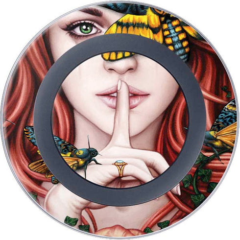 Gothic Woman and Death Moth Butterflies by Sarah Richter Wireless Charger Skin
