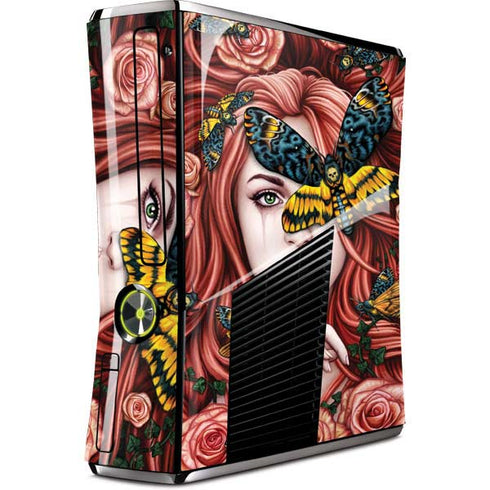 Gothic Woman and Death Moth Butterflies by Sarah Richter Xbox 360 Slim (2010) Skin