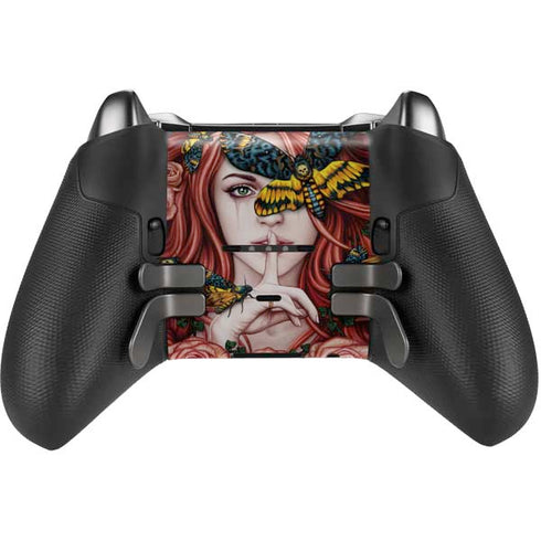 Gothic Woman and Death Moth Butterflies by Sarah Richter Xbox Elite Wireless Controller Series 2 Skin