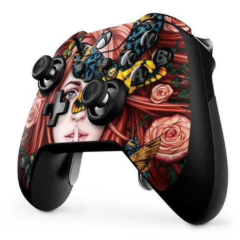 Gothic Woman and Death Moth Butterflies by Sarah Richter Xbox One Elite Controller Skin