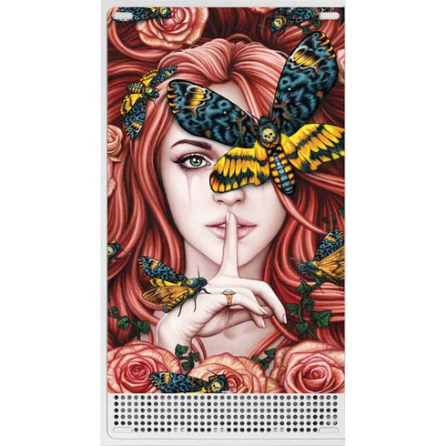 Gothic Woman and Death Moth Butterflies by Sarah Richter Xbox Series S Console Skin