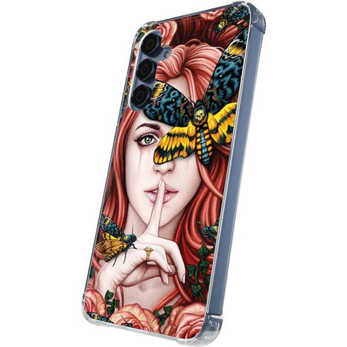 Gothic Woman and Death Moth Butterflies by Sarah Richter Galaxy S24 Clear Case