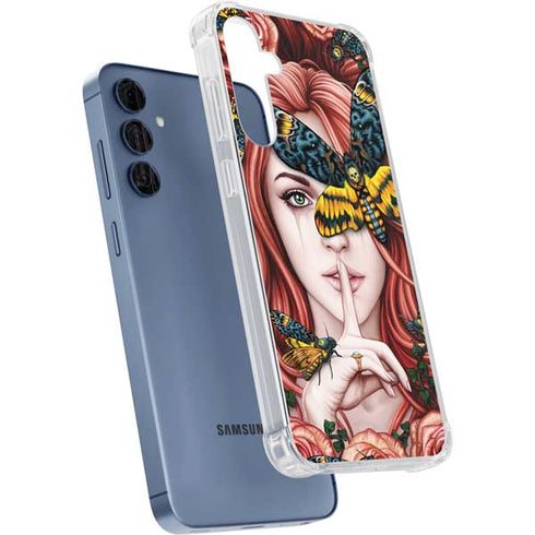 Gothic Woman and Death Moth Butterflies by Sarah Richter Galaxy S24 Clear Case