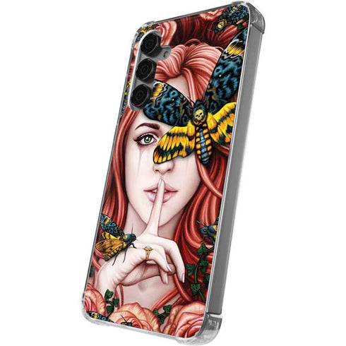 Gothic Woman and Death Moth Butterflies by Sarah Richter Galaxy S24 Plus Clear Case