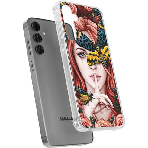 Gothic Woman and Death Moth Butterflies by Sarah Richter Galaxy S24 Plus Clear Case