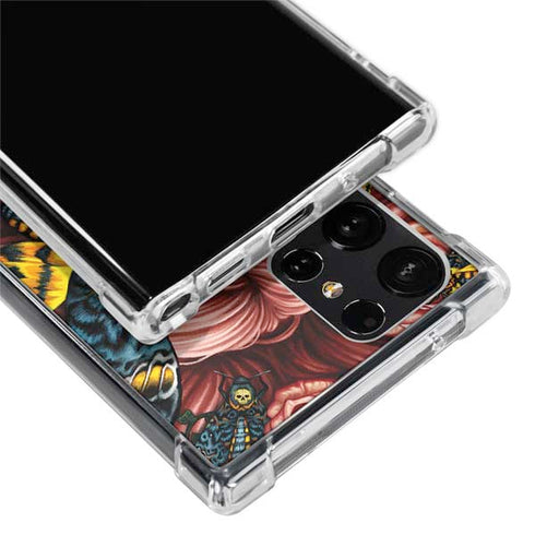Gothic Woman and Death Moth Butterflies by Sarah Richter Galaxy S24 Ultra Clear Case