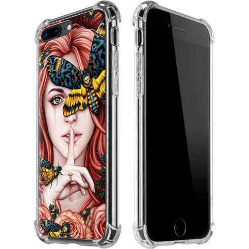 Gothic Woman and Death Moth Butterflies by Sarah Richter iPhone 7/8 Plus Clear Case