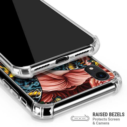 Gothic Woman and Death Moth Butterflies by Sarah Richter iPhone XR Clear Case
